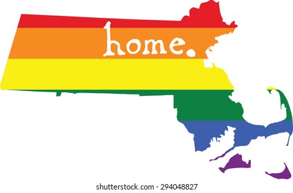 Massachusetts gay pride vector state sign