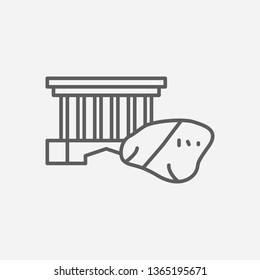 Massachusetts icon line symbol. Isolated vector illustration of  icon sign concept for your web site mobile app logo UI design.