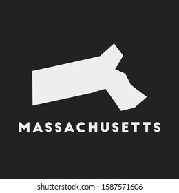 Massachusetts icon. US state map on dark background. Stylish Massachusetts map with US state name. Vector illustration.