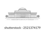 Massachusetts Institute of Technology. Vector illustration