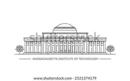 Massachusetts Institute of Technology. Vector illustration