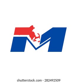 Massachusetts logo vector icon template.