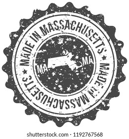 Massachusetts Made In Map Travel Stamp Icon City Design Tourism Export Seal