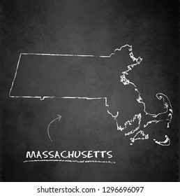 Massachusetts map blackboard chalkboard vector
