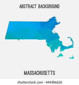 Massachusetts map in geometric polygonal,mosaic style.Abstract tessellation,modern design background. Vector illustration EPS8