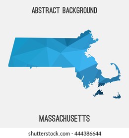 Massachusetts map in geometric polygonal,mosaic style.Abstract tessellation,modern design background. Vector illustration EPS8