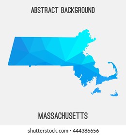 Massachusetts map in geometric polygonal,mosaic style.Abstract tessellation,modern design background. Vector illustration EPS8