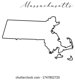 Massachusetts Map High Quality Vector American Stock Vector (Royalty ...