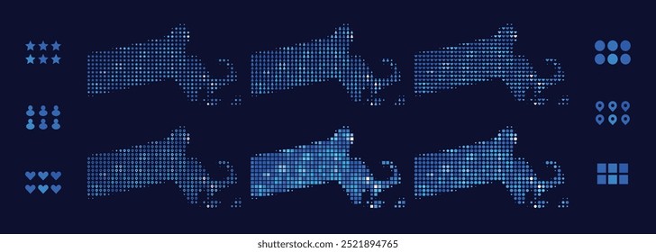 Mapa de Massachusetts feito a partir de ícones diferentes