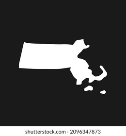 Massachusetts map on black background