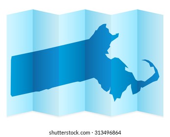 Massachusetts map on a white background. Vector illustration.