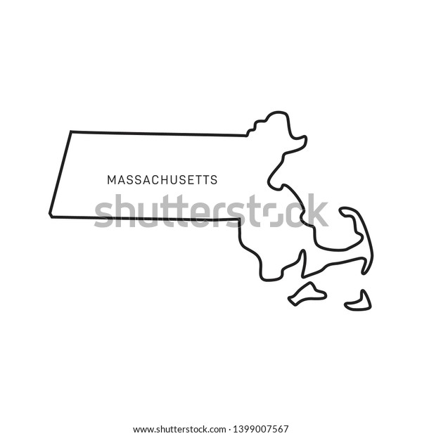 Massachusetts Map Outline Vector Design Template Stock Vector (Royalty