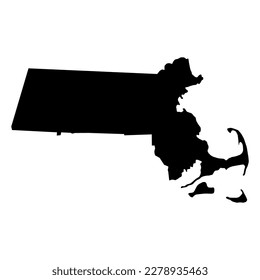 Massachusetts map shape, united states of america. Flat concept icon symbol vector illustration .