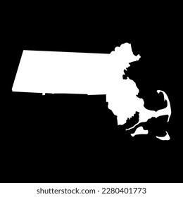 Massachusetts map shape, united states of america. Flat concept icon symbol vector illustration .