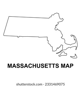 Massachusetts Karte Form, vereinte Staaten von Amerika. Flaches Concept Symbol Vektorgrafik Symbol .