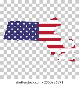 Massachusetts map shape, united states of america. Flat concept icon symbol vector illustration .