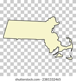 Mapa de Massachusetts, estados unidos de américa. Icono de concepto plano, ilustración vectorial.