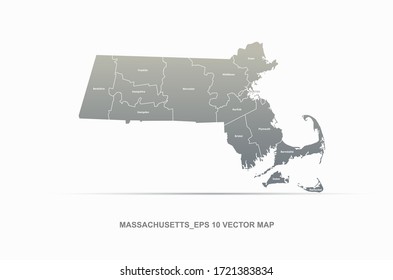 mapa de Massachusetts. u. mapa vectorial de Massachusetts. el mapa de los estados de Estados Unidos. 