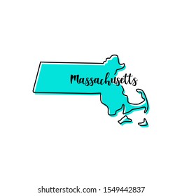Massachusetts Map Vector Design Template
