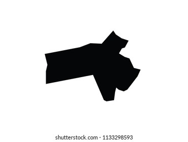 Massachusetts outline map black USA state borders black vector illustration