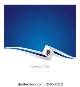 Massachusetts ribbon flag vector
