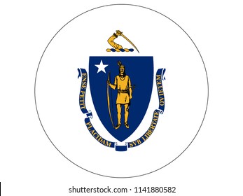 Massachusetts Round Flag Stock Vector (Royalty Free) 1141880582 ...