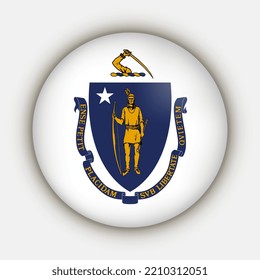 Massachusetts state flag. Vector illustration.