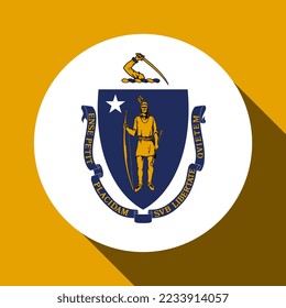 Massachusetts state flag. Vector illustration.