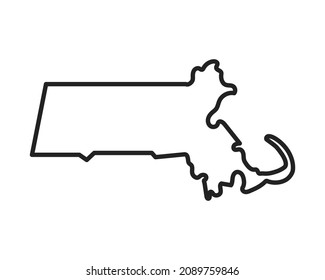 Massachusetts state icon. Pictogram for web page, mobile app, promo. Editable stroke.