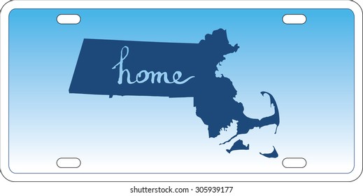 Massachusetts state license plate vector