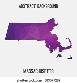 Massachusetts state map in geometric polygonal style.Abstract tessellation,modern design background. Vector illustration EPS8