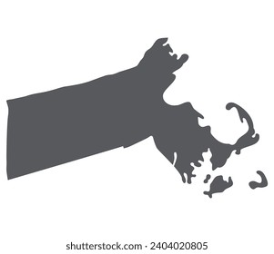 Mapa estatal de Massachusetts. Mapa del estado de Massachusetts en Estados Unidos.