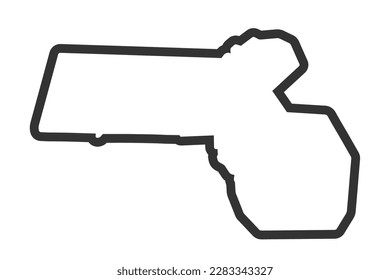Massachusetts state map. US state map. Massachusetts outline symbol. Vector illustration