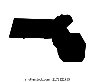 Massachusetts state map. US state map. Massachusetts silhouette symbol. Vector illustration