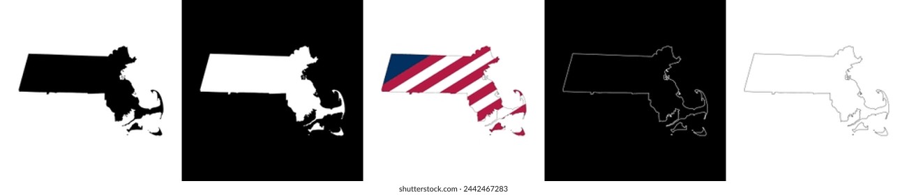 Conjunto de mapas esquemáticos de Massachusetts