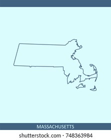 Massachusetts State Usa Solid Black Outline Stock Vector (royalty Free 