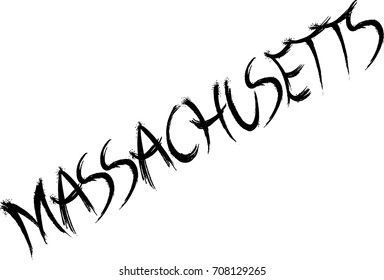 Massachusetts text sign illustration on white background