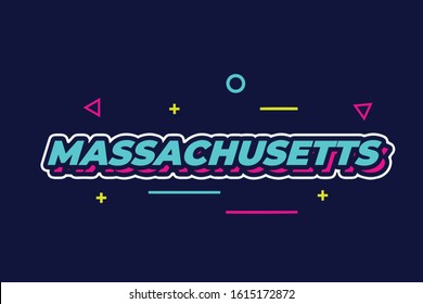Massachusetts Typography Design Perfect for T-Shirt Design,Banner design,modren style vector