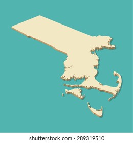 Massachusetts USA Map Vector