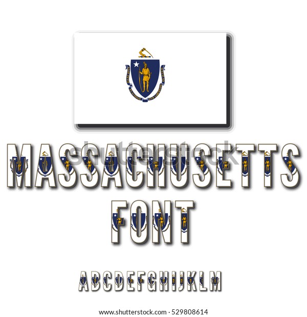 Massachusetts Usa State Flag Font Alphabet Stock Vector (Royalty Free ...