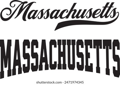 Ilustración vectorial de palabras de Massachusetts USA