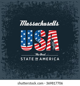 Massachusetts vintage lettering black 02