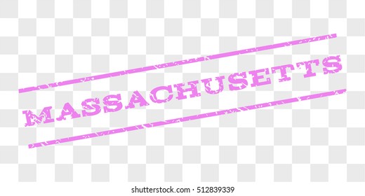 Massachusetts watermark stamp. Text caption between parallel lines with grunge design style. Rubber seal stamp with scratched texture.
