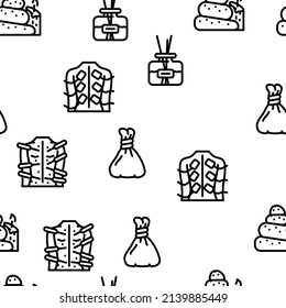 Massage Accessories And Treatment Vector Seamless Pattern Thin Line Illustration