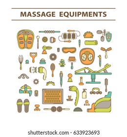 Massage appliance - Icon set. EPS 10 Isolated object