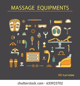 Massage appliance - Icon set. EPS 10 Isolated object