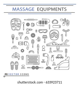 Massage appliance - Icon set. EPS 10 Isolated object