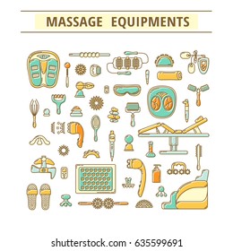 Massage appliance - Icon set. EPS 10 Isolated object