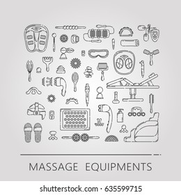 Massage appliance - Icon set. EPS 10 Isolated object