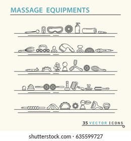 Massage appliance - Icon set. EPS 10 Isolated object